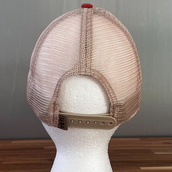 Yeti Coolers Snapback Trucker Hat One Size Fits Most Dad Hat Orange Red Mesh T t - Picture 5 of 10